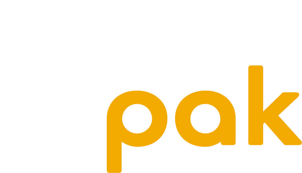 This image has an empty alt attribute; its file name is foodpak_logo2019_stacked_RGB_white_orange-1024x589.png